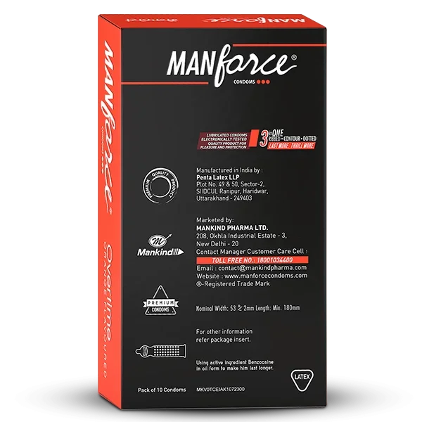 Manforce Overtime Orange Condom | 10 Piece Pack Condom image 2
