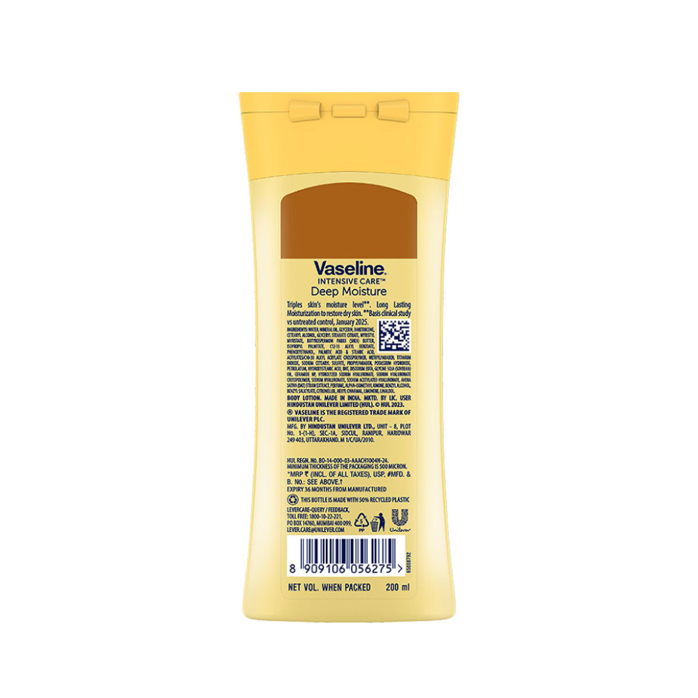 Vaseline Intensive Care Deep Moisture Body Lotion (Long Lasting Moisturization For Healthy, Glowing Skin) image 3